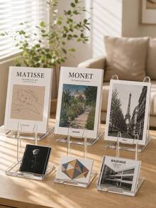 8pcs Acrylic Book Display Stand Adjustable Transparent Book Display Rack Easel Holder Suitable For Home Office Back To School Library Bookshelf Manga Collection Album CD Magazine Postcard Artwork - Multicolor - View 3