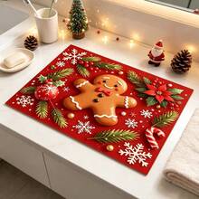 1pc Dish Drying Mat, Coffee Machine Mat, Christmas Red Plaid Coaster, High Absorbency Quick Dry Mat, Suitable For Kitchen Table, Bar Counter Decoration And Protection, Christmas Atmosphere Desktop Protection Mat, Multi-Purpose Drying Mat, Home Gift, Desktop Decor, Holiday Room Decoration Supplies - XYLSD-978 - View 5
