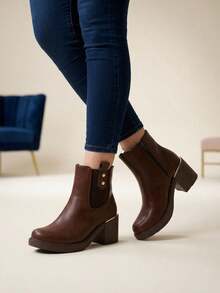 Women Ankle Boots & Booties - Café - View 3