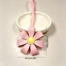 Cute Daisy Flower PU Leather Pendant, Fashionable Versatile Bag Charm, Personalized Floral Hanging Ornament, Suitable For Handbags, Backpacks, Crossbody Bags, Car Rearview Mirror Decoration, Exquisite Girls' Accessory, Creative Gift For Best Friend Birthday, Holiday Anniversary - Multicolor - View 7