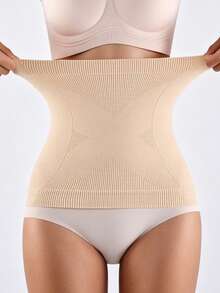 Women's Waist Cincher Tummy Control Solid Color Shaping Tight Waist Belt - Apricot - View 1