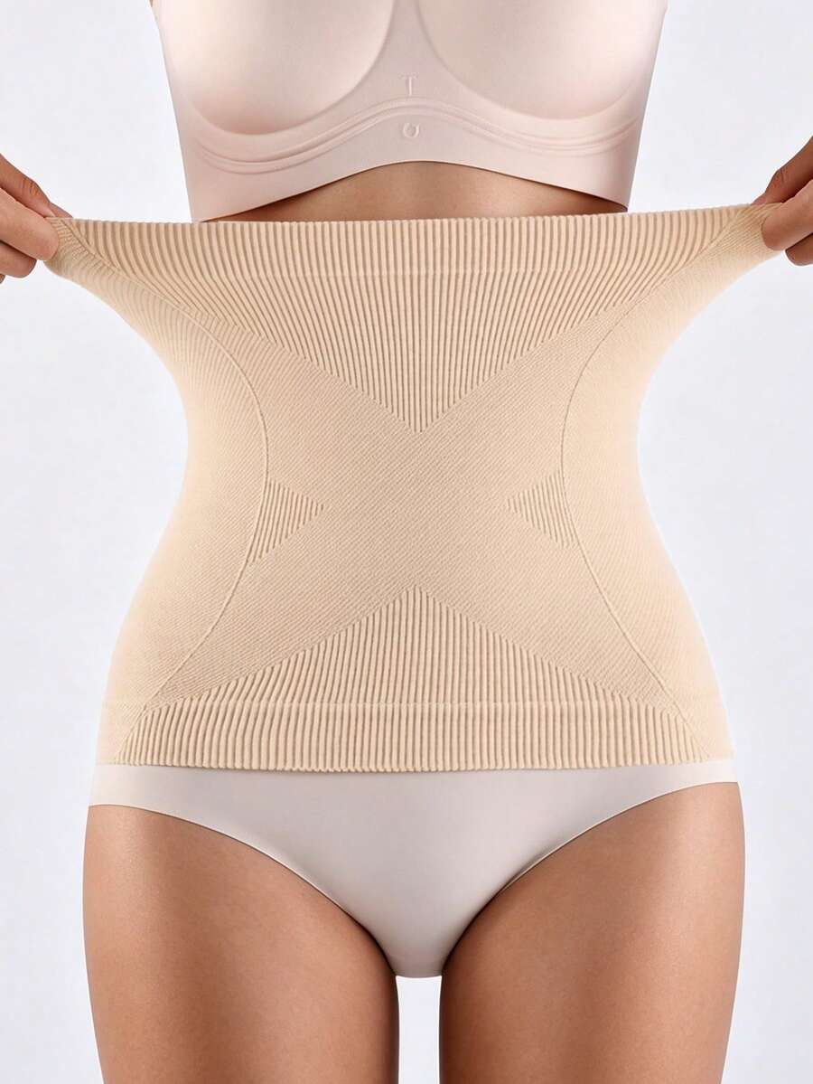 Women's Waist Cincher Tummy Control Solid Color Shaping Tight Waist Belt - Apricot - View 1