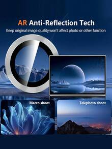 ForSamsung Galaxy Z Fold 8 Camera Lens Protector, Individual Metal Ring Tempered Glass Lens Cover, [Strong Adsorption] Scratch Resistant Ultra-Thin HD Clear Lens Cover, 1 Set-Silvery - Silver - View 5