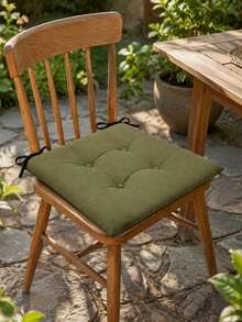 4-Piece Premium Luxury Chair Cushion Set – Soft Filled Comfortable Seat Pads, Non-Slip Base Stylish Design, For Kitchen & Dining Room Chairs - Olive Green - View 7