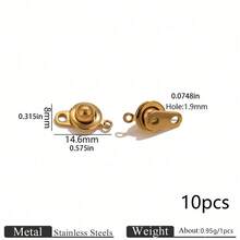 10pcs 304 Stainless Steel 18K Gold Plated Quick Release Clasps, Snap Fastener Rings, DIY Handmade Jewelry Making Accessories Suitable For Necklaces And Bracelets - Connector - View 8