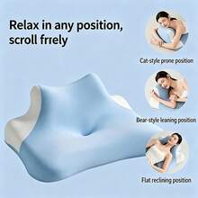 Ergonomic Memory Foam Prone Sleeping Pillow, Soft And Firm Dual-Use Backrest Pillow, Suitable For Phone Use And Gaming, Applicable To Different Postures And Scenarios, Snug Support For Flat Sleeping - A - View 6