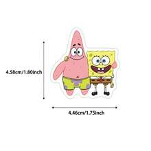 50 buah Stiker SpongeBob SquarePants, Stiker Karakter Kartun Anime SpongeBob, Patrick Star, Squidward, Eugene H. Krabs, Cocok untuk Koper, Laptop, Buku Catatan dan Buku Harian, PVC Tahan Air - MultiWarna - View 5