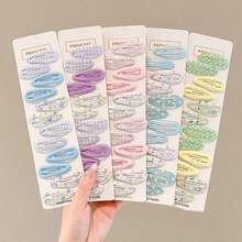 100/60/36/24/12pcs Multi-Color Printed Hair Accessories Set, Y2K Style Sweet & Cute Hair Clips, Daily Essential - Multicolor - View 2