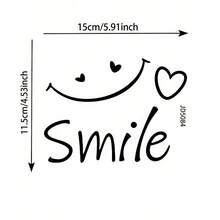 1PC Minimalist Healing Style 'Smile' Static Window Sticker, PVC Material Easy To Remove And Reusable, Suitable For Bathroom, Bedroom, Makeup Mirror And Other Scenes - Black - View 2