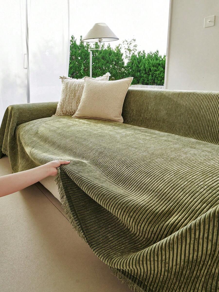 1 buah Sarung Sofa Chenille Gaya Bohemian, Tahan Debu, Tahan Noda, Tidak Luntur, Melindungi Sofa dari Cakar Kucing, Dapat Dicuci dengan Mesin, Selimut Sofa Satu Potong Universal untuk Semua Musim
