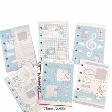 60 Sheets M5 Double-Sided Printed Loose-Leaf Decorative Paper, Korean Minimalist Artistic Style 5-Hole Inner Pages For Planner, Notebook Refill Paper, Planner Decoration Material, Memo Sticky Notes - A - View 4