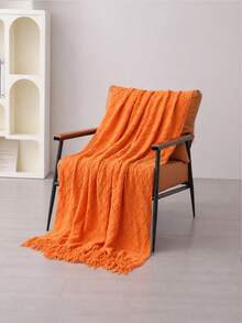 1pc Retro Diamond Grid Textured Knit Throw Blanket, Soft & Comfortable For All Seasons, Suitable For Sofa, Bed, Travel, Home Decor - Mixed Geometric Pattern, Acrylic Fabric - Multicolor - View 8