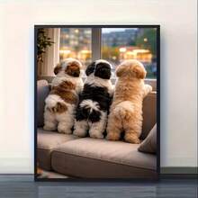 1PC DIY 5D Diamond Painting Kit Cute Puppy Pattern - Round Full Diamond Art Mosaic Craft, Home Wall Decor, Unframed - No Frame - View 2