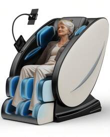 3D Zero Gravity Massage Chair Full Body, Recliner Chair For Adults With 8 Rollers & Full Airbags | 5 Auto Modes, Lower Back Heat, Extendable Footrest & Foot Massage, Bluetooth Speaker, Phone Holder, Touchscreen - Perfect For Moms & Family - White - View 2