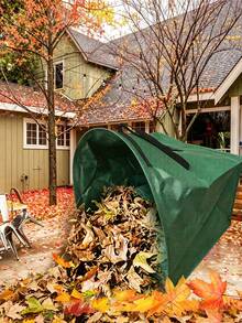 1pc Half-Round Double-Compartment Garden Leaf Bag, Upright And Lay-Flat Use, For Collecting Fallen Leaves, Weeds And Twigs Yard Waste Storage Bag - Multiple Styles - View 8