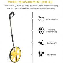 Mechanical Measuring Wheel, Range Resettable, Portable Mechanical Distance Measuring Tool, Precisely Measures Architectural Landscapes And Ergonomics, Comes With A Storage Bag - Yellow - View 4