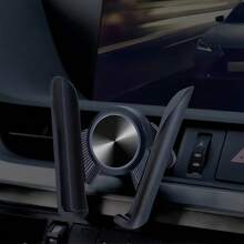 Gravity Support Car Phone Holder, Adhesive & Air Vent Dual-Use Mount, Gravity Auto-Locking, Easy Operation, Compatible With Different Phone Sizes, Practical Car Navigation Accessory - Solid Black Angel Stand - View 2