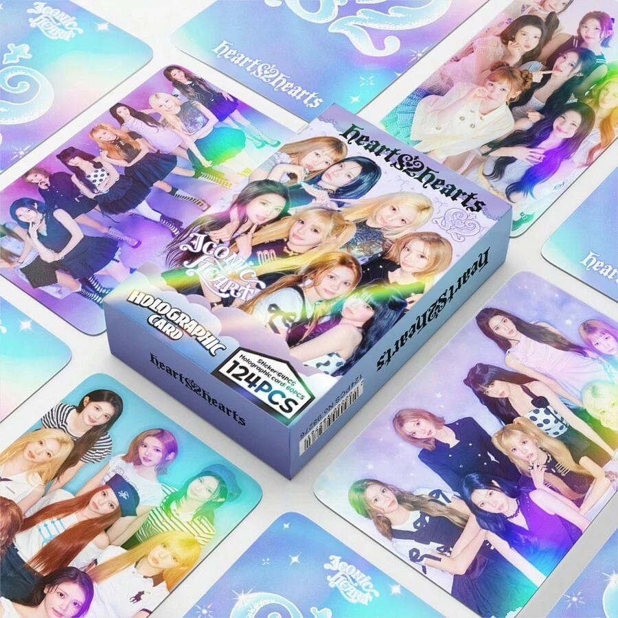 1PC 124pcs Hearts2Hearts Single Star K-POP Merchandise LOMO Collection Holographic Photocard - A - View 1
