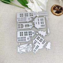 (Termasuk 5 Lembar Kertas Bunga Kering) Templat Cetakan Pemotong Logam Bangunan & Rumah untuk Album Foto DIY, Kotak Hadiah, Kartu Kertas, Kartu Ucapan, dan Scrapbooking - DX691+5PCS Kertas Timbul - View 7