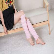 1 Pair Women's Stirrup Leg Warmers, Slouchy College Style, Versatile Spring/Autumn/Winter Fashion Knitted Minimalist - Multicolor - View 11
