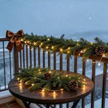 3PCS Pure PE Christmas Vine Artificial Dense Decorative Norfolk Pine Arrangement - Green - View 4