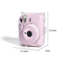 Bộ 3 món túi đựng máy ảnh mini 3 trong 1 cho 12 ảnh, vỏ bảo vệ máy ảnh trong suốt dạng pha lê + dây đeo + nhãn dán, chống rơi, chống bụi, chống va đập, túi máy ảnh dễ thương - Xem 13