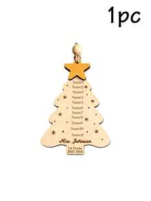 Custom Teacher Name Christmas Ornament, Personalized Classroom Tree Hanging Decor, Teacher Appreciation Holiday Keepsake, Customized Christmas Tree Decoration, Customizable Year & Name Gift, Festive Home Decor, Holiday Gift, Christmas Keepsake - Style C - View 24