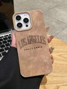 LOS ANGELES 口號手機殼，奢華人造皮革極簡風手機殼，中性街頭風手機殼，相容 iPhone 18 Pro/18 Pro Max，適合美國日 7 月 4 日、日常穿搭、旅行紀念品 - 彩色 - 查看 6