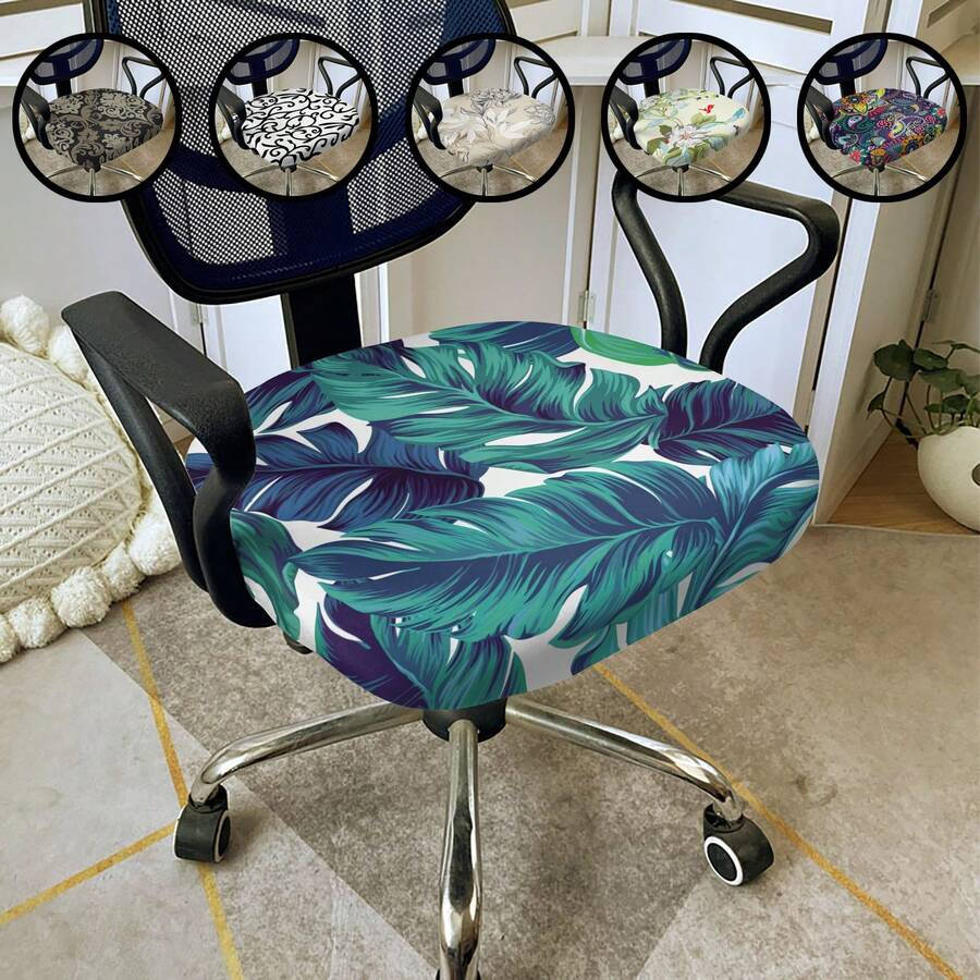 1pc Office Chair Cover With Stretchable Fabric, Universal Office Chair Cover, Swivel Chair Cover, Sofa Cover - Multicolor - View 1