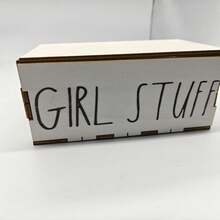 1pc Modern Wooden Bathroom Storage Box With Lid, Suitable For Girls' Toiletries, Tampons, Sanitary Pads Storage, With Removable Dividers, Multi-Functional 3-Compartment Accessory Box - Multicolor - View 7