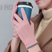 Women's Slim Fit Winter Gloves, Windproof Soft Warm Fleece Lining, Suitable For Cold Weather Driving, Cycling, Running And Outdoor Activities - Three-line Gloves - View 11
