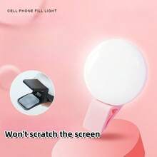 Baijun XU 3-Level Adjustable Selfie Ring Light, USB Rechargeable LED Lighting For Live Streaming, Selfie, Photography, Warm White, Portable Mini Ring Light For Smartphone - Multicolor - View 2