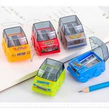 1pc Car-Shaped Manual Pencil Sharpener, Dual-Hole Handheld Pencil Sharpener, Suitable For Students, School, Classroom, Home, Office - Color Style Randomized - View 3