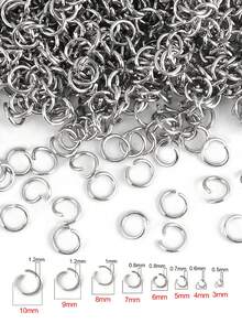 100-200pcs Stainless Steel Open Jump Rings Split Ring Connectors For DIY Jewelry Making Wholesale Supply Handmade Craft Materials Open Rings Metal Link Rings Iron Rings Necklace Connectors Bracelet Accessories Silver Gold - Multicolor - View 27