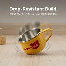 304 Stainless Steel Coffee Mugs, Double Wall Cup, Unbreakable Travel Mug, Flat Bottom Tea Cup With Handle, Heat Insulation Water Cup, Mini Portable Drinkware For Student School Office - Multicolor - View 5