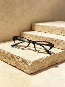 1pc Retro Slim Cat Eye Glasses Vintage Frame Anti Eye Strain Computer Eyewear Decorative Spectacles For Men Daily Casual Street - Multicolor - View 10