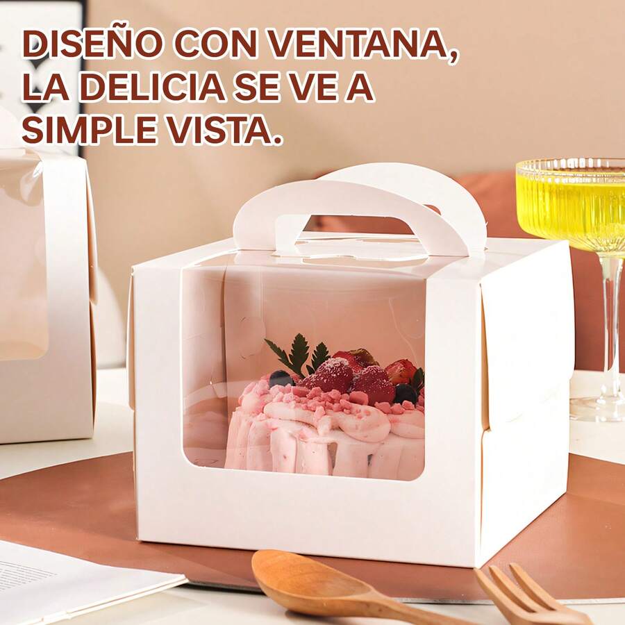 Pastry Packaging Boxes - 6-inch White - View 1