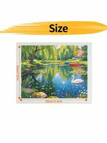 Adult Digital Oil Painting, Beautiful Park Scenery DIY Acrylic Oil Painting Kit, Canvas Material Includes Drawing Tools, Adult Digital Oil Painting Set, Home Decor Painting. - Sets - View 9