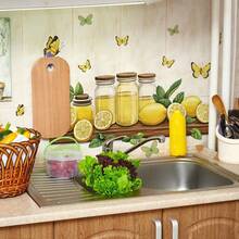 1pc Fresh Lemon Jar Butterfly Wall Sticker, Summer Fruit Preserve Bottle Removable Self‑Adhesive Wall Decal, Farmhouse Rustic Aesthetic DIY Decor For Kitchen Dining Room Coffee Bar, Home Interior Decoration Gift - View 4