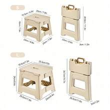 1Pc Ultra Lightweight Foldable Mini Stool Height Adjustable Plastic Telescoping Seat For Home Kitchen Bathroom Fishing Camping Hiking Travel Outdoor Use Non Slip Compact Storage Space Saving Portable Chair Christmas Holiday Gift For Adults - White - View 10