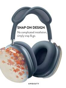 GIIPPA Glossy Hard Ear Cup Protective Cover Maple Leaf Pattern Unisex Anti-Scratch Shell Compatible With AirPods Max 1/2 Oval Over-Ear Headphones For Daily Commute, Campus, Cafe, Travel, Picnic And Other Scenarios Matching Accessories - Orange - View 3