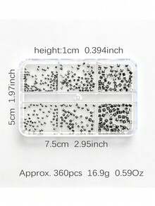 6grids Punk Gun Black Square Rivet Nail Charms Mixed Sized Metal Rivet Nail Studs Decoration Alloy Spike Rivet Nail Accessories - MultiWarna - View 5