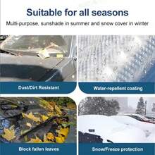 SEAMETAL New Summer And Winter Thickened Magnetic Car Sunshade, Car Windshield Sun Protection And Heat Insulation, Waterproof And Dirt-Proof Cover, No Drilling Required, Front Windshield Privacy Protection, Durable And Easy To Maintain - A - View 10