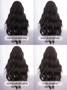 alicegarden Wig Lace Depan 30 Inci, Gaya Bergelombang Alami, Warna Hitam Cokelat yang Memukau, Desain Belahan Tengah, Cocok untuk Penggunaan Sehari-hari, Pesta, dan Cosplay Wanita, Alami dan Tahan Lama, Hadiah Wig untuk Wanita (Aksesoris Tidak Termasuk) - Hitam Coklat - View 9