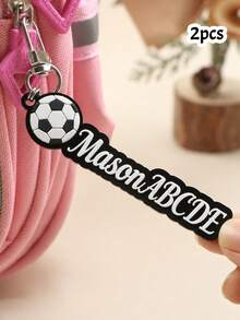 LICVIC Custom Soccer Name Keychain, Personalized Bag Charm, Sporty Backpack Accessory, Customized Football Keychains, Customizable Christmas Gift, Key Chain - Style a - View 7