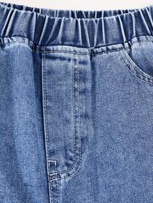 Teen Boy Casual Versatile Everyday Travel Denim Jeans With Pockets - Blue - View 4