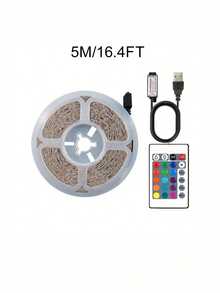RGB LED Light Strip, Color Changing Adjustable, With Remote Control, USB Powered, Flexible Design, Suitable For Living Room, Bedroom, Party, Holiday, Halloween, Christmas Decoration - Multicolor - View 17