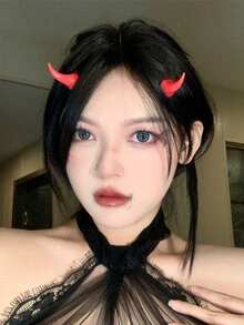 Halloween Devil Horn Hair Clip, Top Head Clip Hair Accessory, Creative Personalized Holiday Decoration - Multicolor - View 2