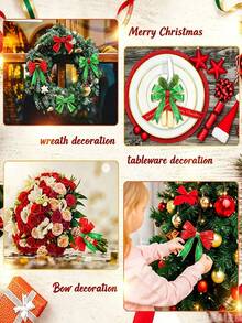 Classic Christmas Glitter Metallic Ribbon, 1.5 Inch Wide Durable Multi-Purpose Holiday Craft Ribbon, Suitable For Christmas Decoration, Christmas Gift Wrapping And Christmas Bow Wreath Making, Handmade DIY Sewing Supplies - Multicolor - View 7