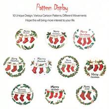 502pcs/Roll Merry Christmas Stocking Pattern Stickers, 10 Assorted Styles, Gift Wrapping Labels, Scrapbook Stickers, Planner Gift Wrapping, Paper Craft Decoration, Party Gifts, Gift Box Decoration And Reward Stickers - Multicolor - View 6